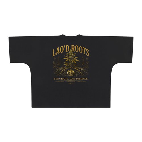 laodroots,signature,deeproots,elephant,premium,oversized,heavyweight,streetwear,blacktee,cannabis
